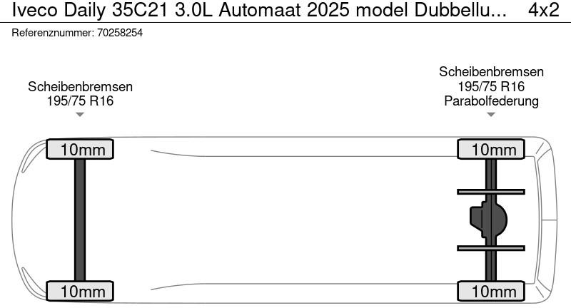 Новый Цельнометаллический фургон Iveco Daily 35C21 3.0L Automaat 2025 model Dubbellucht L2H2 LED ACC CarPlay Camera Parkeersensoren 12m3 Airco: фото 20