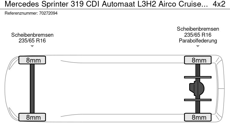 Новый Цельнометаллический фургон Mercedes-Benz Sprinter 319 CDI Automaat L3H2 Airco Cruise Camera Maxi L3 15m3 Airco Cruise control: фото 20