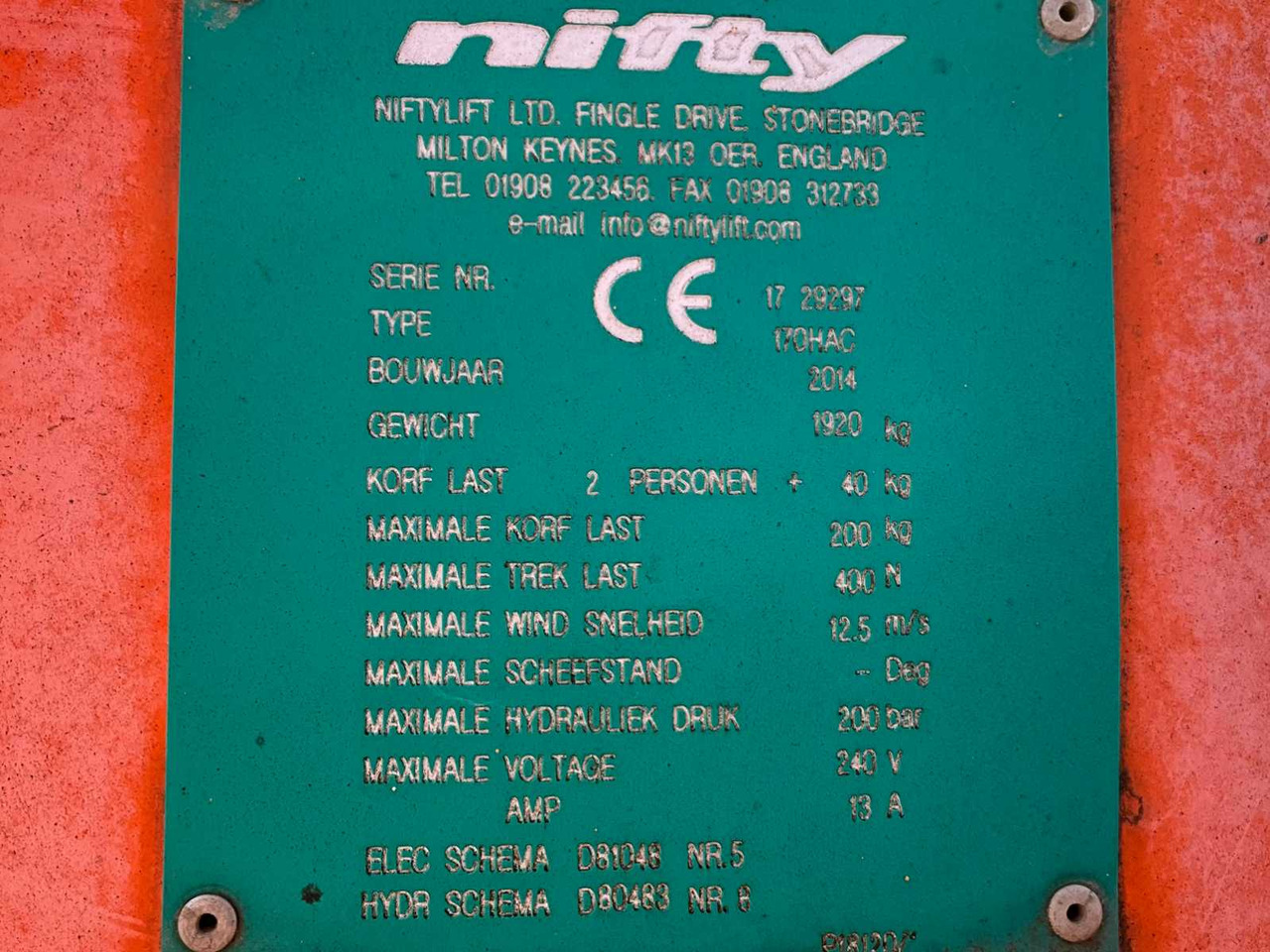 Подъёмник Niftylift Nifty 170 HAC: фото 35